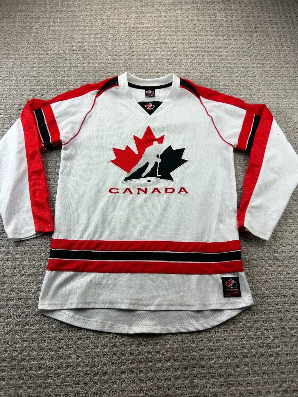 Vintage Hockey Canada Jersey Men Size Small S White 90s Sogo Embroidered Logo